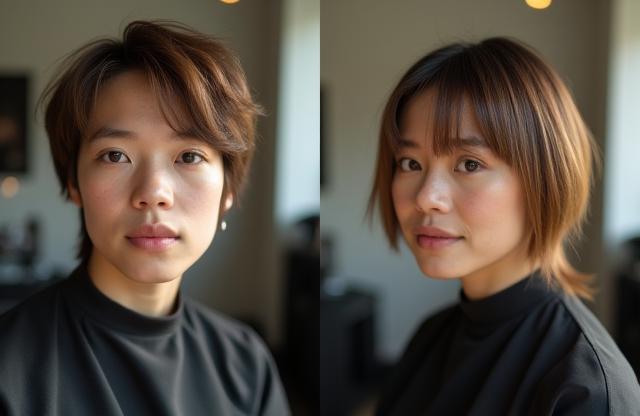헤어컷 시술 전후 모습